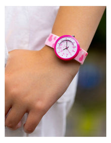 Plastic And Silicone Watch in Pink