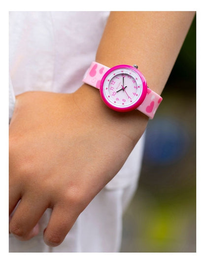 Plastic And Silicone Watch in Pink