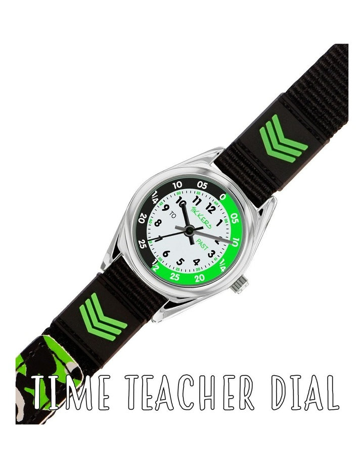 Alloy And Fabric Watch in Black