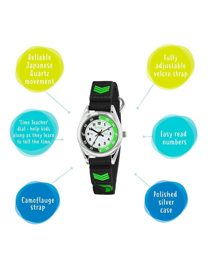 Alloy And Fabric Watch in Black