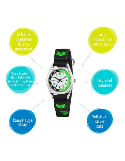 Alloy And Fabric Watch in Black