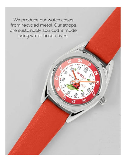 Alloy And Pu Leather Watch in Red