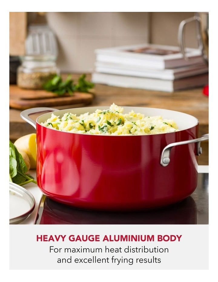 Aluminium Covered Casserole 24cm / 4.91L in Empire Red