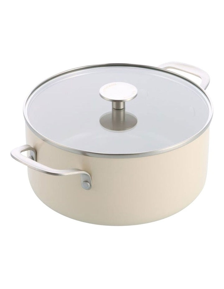 Aluminium Covered Casserole 24cm/4.91L in Almond Cream