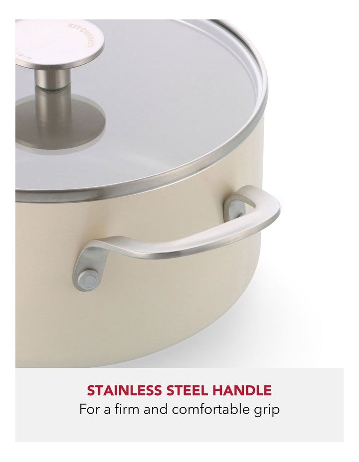 Aluminium Covered Casserole 24cm/4.91L in Almond Cream