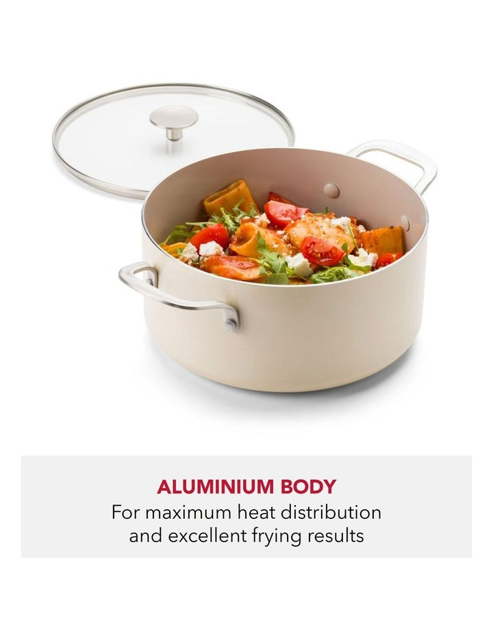 Aluminium Covered Casserole 24cm/4.91L in Almond Cream