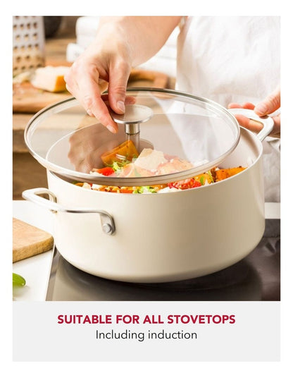 Aluminium Covered Casserole 24cm/4.91L in Almond Cream