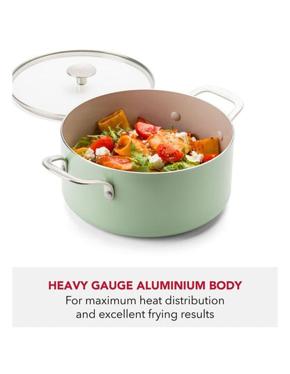 Aluminium Covered Casserole 24cm/4.91L in Pistacho