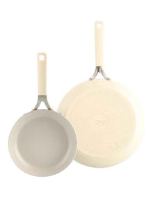 Aluminium Frypan Set Of 2 Pieces 20/28cm in Almond Cream