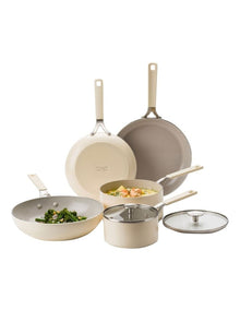 Aluminium Cookware Set Of 5 Pieces in Almond Cream