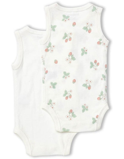Strawberry Fields Sleeveless Bodysuit 2 Pack in Vanilla