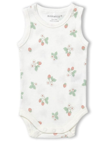 Strawberry Fields Sleeveless Bodysuit 2 Pack in Vanilla
