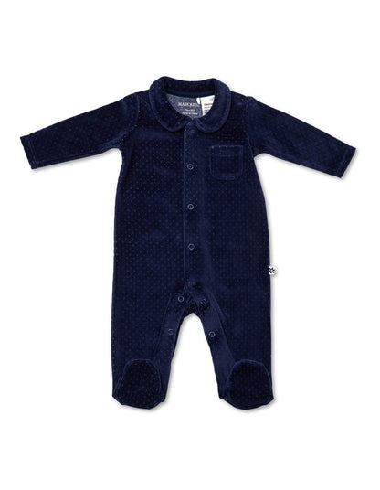 On The Move Velour Coverall in Navy