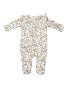 Frill Zipsuit in Swan Floral