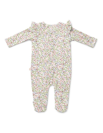 Frill Zipsuit in Swan Floral