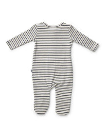 Striped Zip Coverall in On Safari