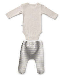 Bodysuit and Striped Legging Set in On Safari