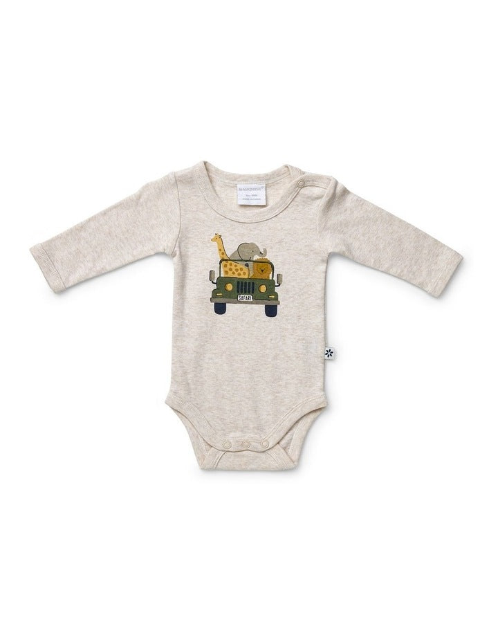 Bodysuit and Striped Legging Set in On Safari