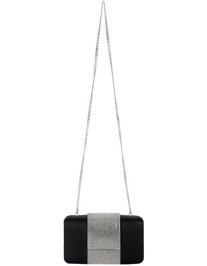 Aubrey Crystal Clutch Bag in Black