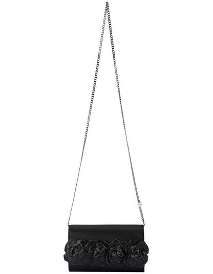 Stella Rosette Clutch Bag in Black