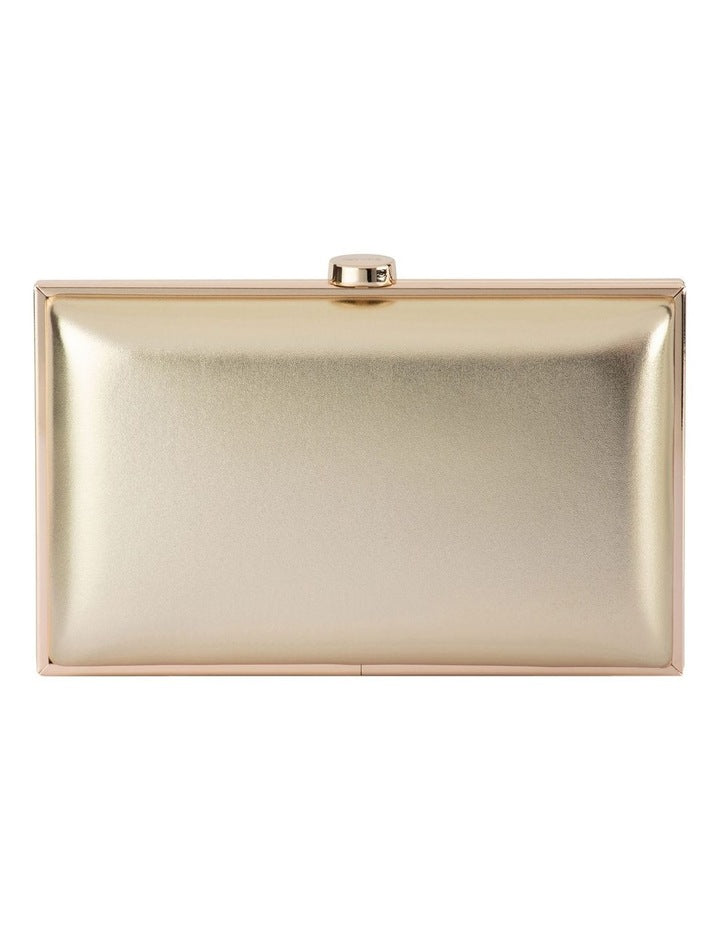 Lucy Metallic Clutch Bag in Gold