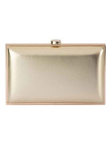 Lucy Metallic Clutch Bag in Gold