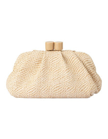 Addison Woven Clutch Bag in White