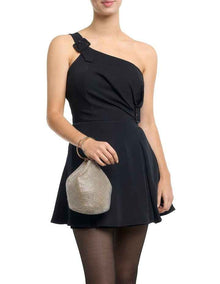 Ellie Crystal Mesh Top Handle Bag in Gold