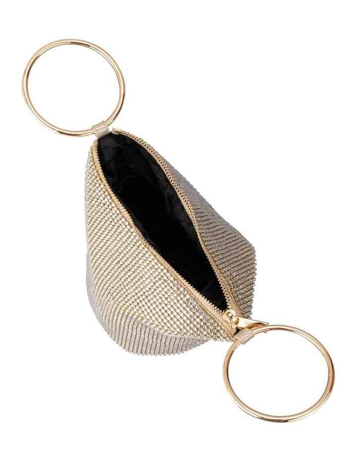 Ellie Crystal Mesh Top Handle Bag in Gold