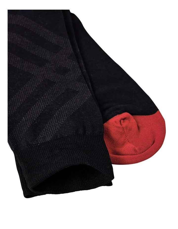 Mercerised Cotton Modern Crew Men's Socks in Black