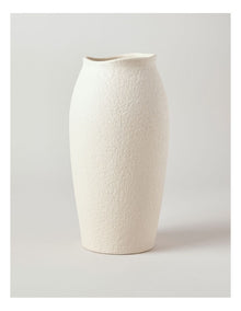 Peninsula Textured Ceramic Vase 33cm in Matte White