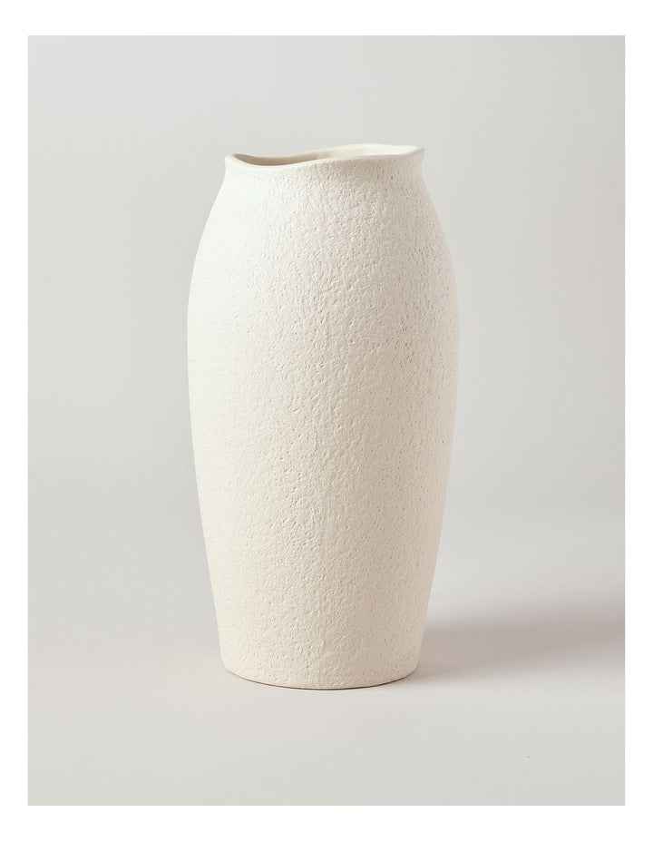Peninsula Textured Ceramic Vase 33cm in Matte White
