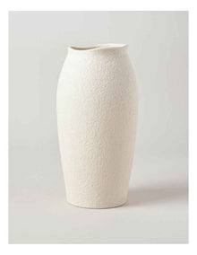 Peninsula Textured Ceramic Vase 33cm in Matte White