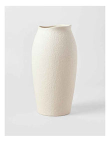 Peninsula Textured Ceramic Vase 21cm in Matte White