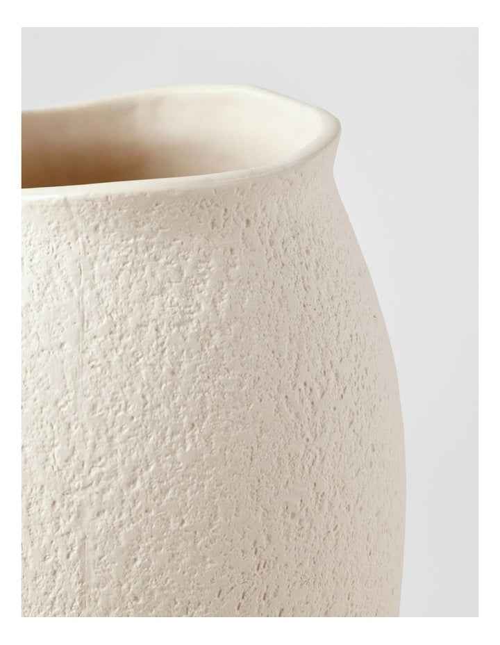 Peninsula Textured Ceramic Vase 21cm in Matte White
