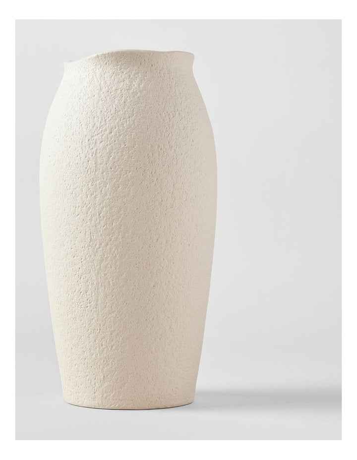 Peninsula Textured Ceramic Vase 21cm in Matte White