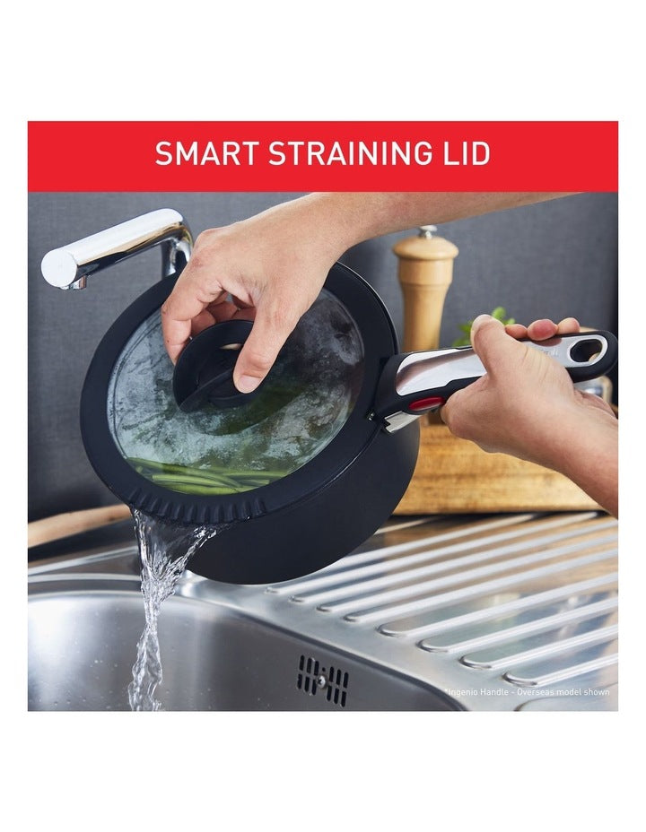 Ingenio Glass Draining Lids (16, 18, 20cm) Set Of 3 in White