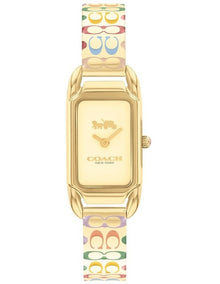 Cadie Ionic Plated Thin Steel And Crystals Dial Watch in Gold