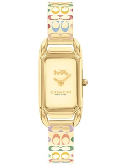 Cadie Ionic Plated Thin Steel And Crystals Dial Watch in Gold