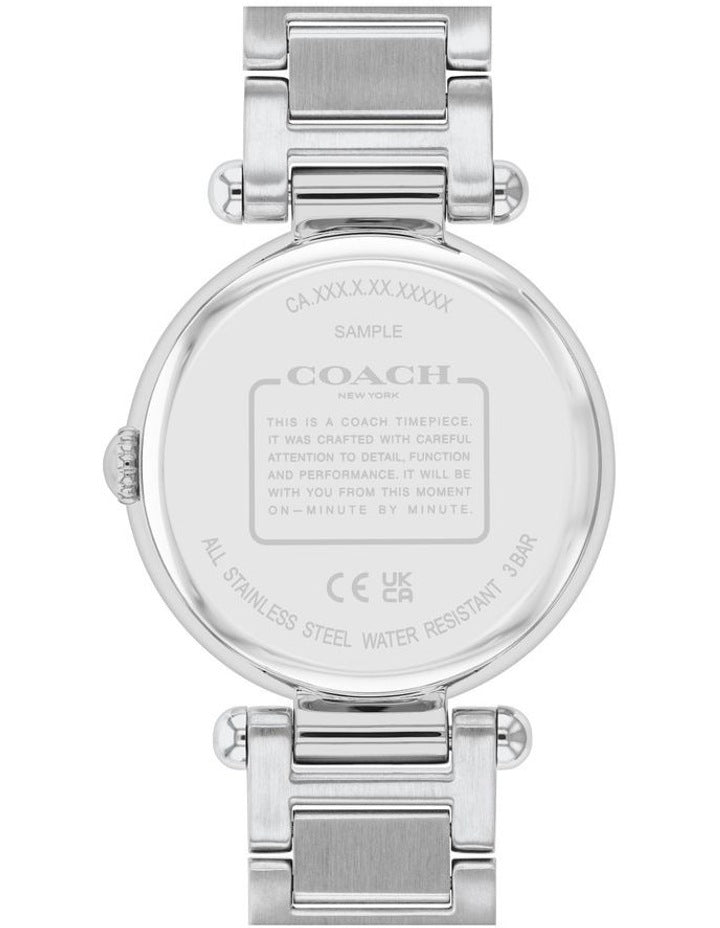 Cary Ionic Plated Thin Steel Mother Of Pearl Dial Watch in Silver