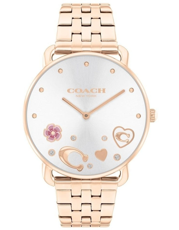 Elliot Calfskin Dial Watch in Rose Gold
