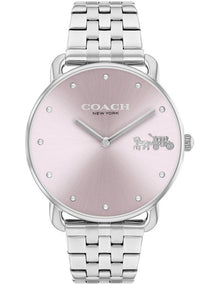 Elliot Ionic Plated Thin Gold Steel Black Dial Watch in Pink