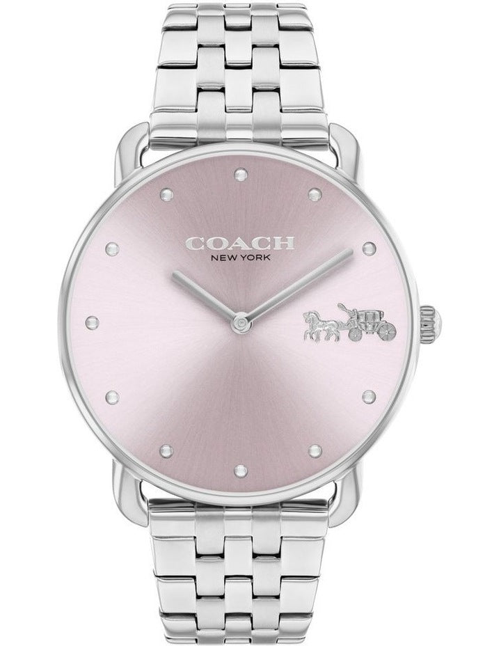 Elliot Ionic Plated Thin Gold Steel Black Dial Watch in Pink