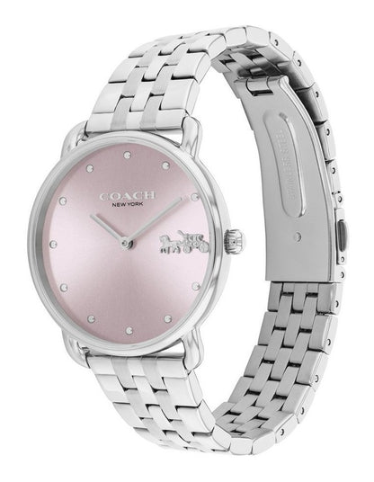 Elliot Ionic Plated Thin Gold Steel Black Dial Watch in Pink