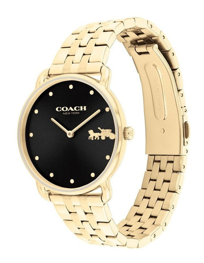 Elliot Ionic Steel Rose Gold Dial Watch in Black