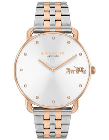 Elliot Chalk Calfskin Silver White Dial Watch in Multi