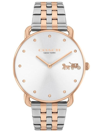 Elliot Chalk Calfskin Silver White Dial Watch in Multi