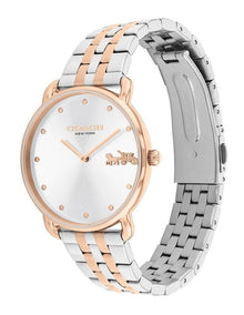Elliot Chalk Calfskin Silver White Dial Watch in Multi