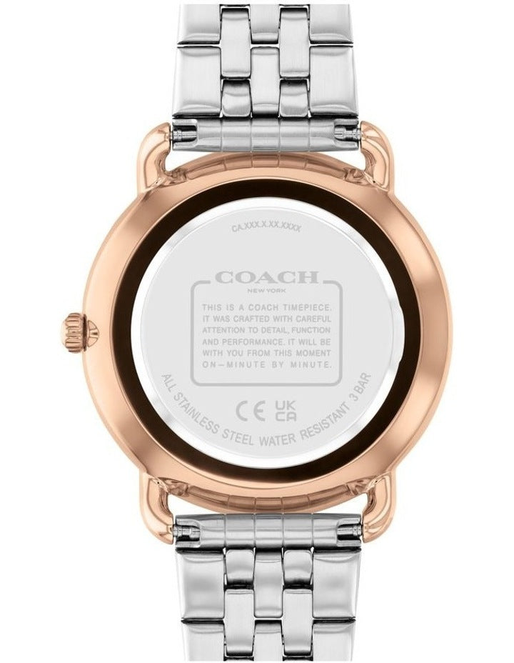 Elliot Chalk Calfskin Silver White Dial Watch in Multi