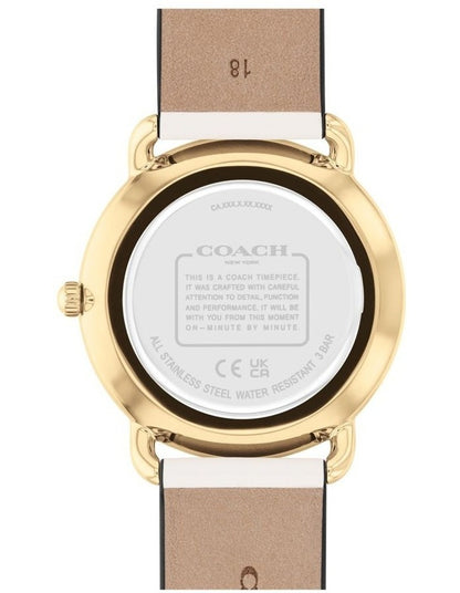 Elliot Blush Calfskin Silver White Dial Watch in Cream